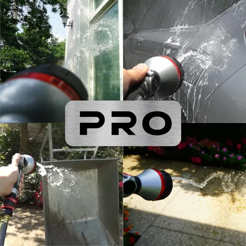 Miniatura 2 de Eden 94824 Boquilla rociadora de manguera de jardín con control de pulgar de metal resistente, 6 patrones, rociador de alta presión con conector