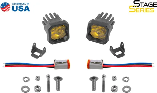 Miniatura 7 de Diode Dynamics SSC1 Luz LED deportiva estándar amarilla (par), inundación con retroiluminación ámbar