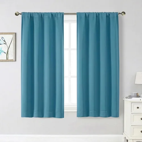 Miniatura 90 de Cortinas opacas para dormitorio, sala de estar, juego de 2 paneles de 54 pulgadas de largo, cortinas de oscurecimiento de habitación con aislamiento
