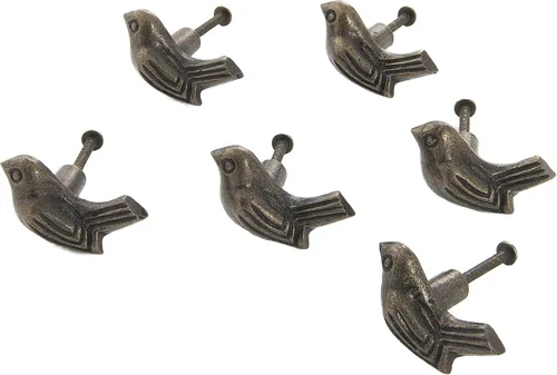 Miniatura 15 de Dritz Home - Manija para puerta de hierro fundido de diseño de aves, Dorado, 47064A