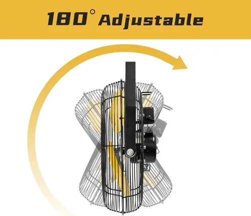 Miniatura 3 de HiCFM Ventilador de pared industrial de 2500 CFM de 12 pulgadas, ventilador de pared de alta velocidad de 3 velocidades con motor de carcasa IP44