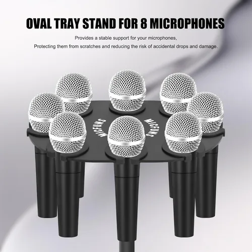 Miniatura 5 de TM100 Soporte para micrófono múltiple para soporte de micrófono, accesorio de bandeja cuadrada con capacidad para hasta 8 micrófonos en el escenario