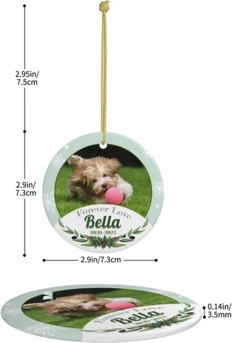 Miniatura 3 de Adorno conmemorativo personalizado para perro, 2025, con imagen de perro, foto y nombre, adornos para árbol de Navidad, regalo personalizado
