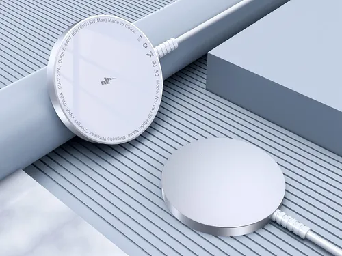Miniatura 8 de Cargador MagSafe: almohadilla de carga inalámbrica magnética para iPhone 17, 16, 15, 14, 13, 12 y AirPods 4-2 Pro, imán fuerte, aleación de Blanco