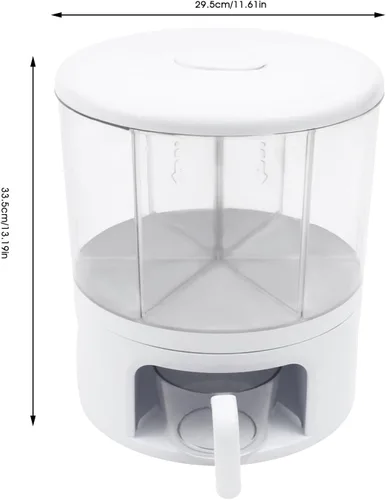 Miniatura 2 de Dispensador de cereales, Dispensador de grano giratorio de 360 ° de 6 rejillas, Dispensador de arroz transparente de tamaño de compartimento 24