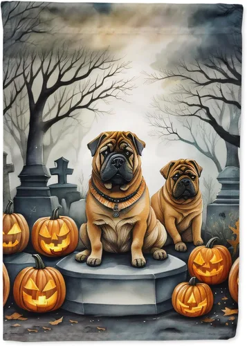 Miniatura 51 de Caroline's Treasures DAC2011GF - Bandera decorativa para jardín de Halloween con diseño de beagle para jardín, jardín, jardín, jardín, multicolor