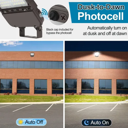 Miniatura 3 de Luz LED de estacionamiento de 300 W con fotocélula del anochecer al amanecer, luces de área regulables al aire libre con montaje en muñón, 45000LM