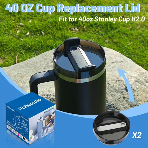 Miniatura 6 de Tapa de repuesto para vaso de 40 onzas compatible con Stanley Quencher, paquete de 2 fundas transparentes a prueba de derrames para accesorios