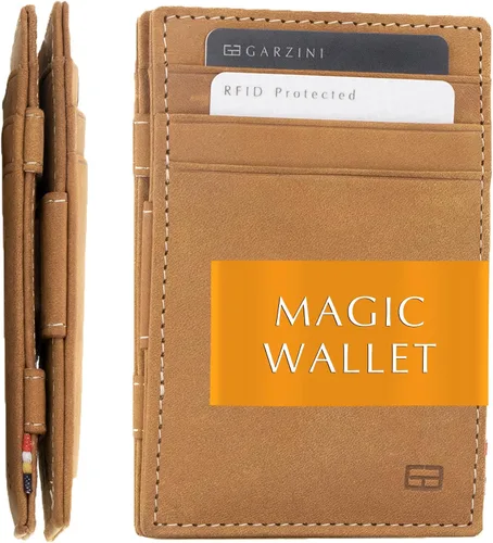 Miniatura 9 de GARZINI Cartera mágica para hombres, cartera minimalista con tarjetero RFID, cartera de cuero para 10 tarjetas