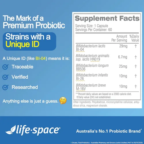 Miniatura 8 de Life-Space Probióticos bióticos intestinales para regularidad, porción de 2 meses, 20 mil millones de UFC y 5 cepas, apoya el movimiento intestinal