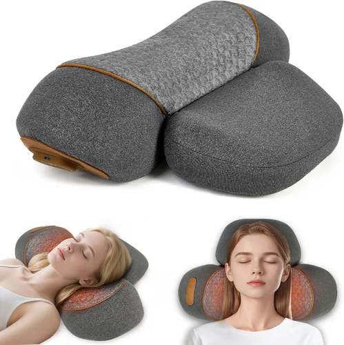 Miniatura 8 de Almohada masajeadora de cuello 3 en 1 con calefacción y tracción cervical, almohada cervical ergonómica para aliviar el dolor de cuello, espalda