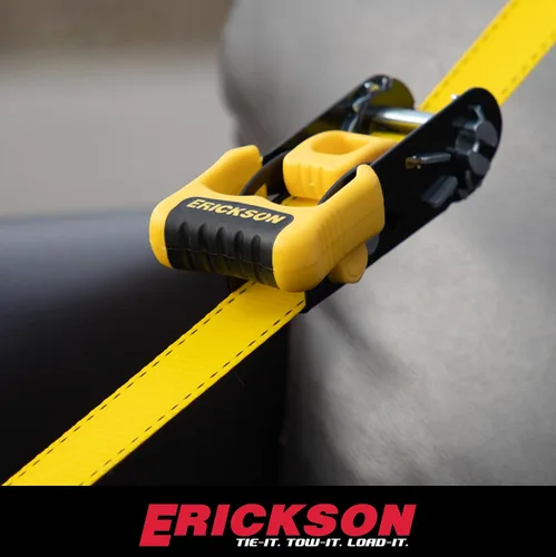 Miniatura 4 de Erickson Correas de amarre de trinquete – (paquete de 2) 1-1/4 pulgadas x 14 pies con mango móvil – Resistencia a la rotura de 2000 libras, correa