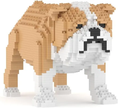 Miniatura 5 de JEKCA Bulldog inglés 01S-M03 Bloques de construcción de plástico para perros Edad 14+ Marrón claro