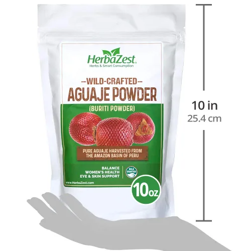 Miniatura 6 de HerbaZest Aguaje - Superalimento en polvo para mujeres, 10 onzas (9.98 oz), elaborado en forma silvestre y 100% puro, vegano y sin gluten, perfecto