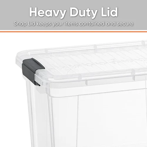 Miniatura 4 de Superio Caja de almacenamiento transparente con tapa, contenedores de plástico de 2.5 cuartos de galón para organizar, cajas apilables, sin BPA,