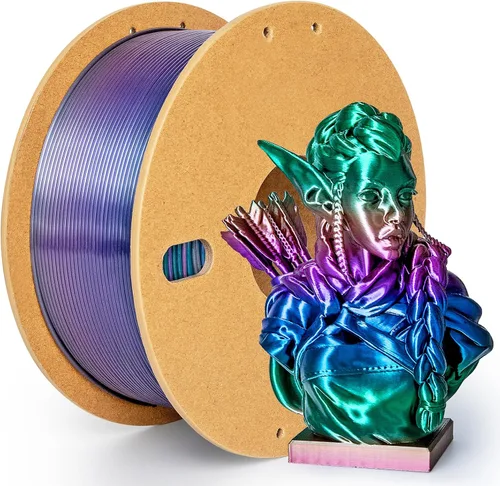 Miniatura 50 de Filamento de seda PLA para impresora 3D Filamento de seda PLA de triple color 1.75mm Filamento para impresión 3D Compatible con la mayoría de Tri