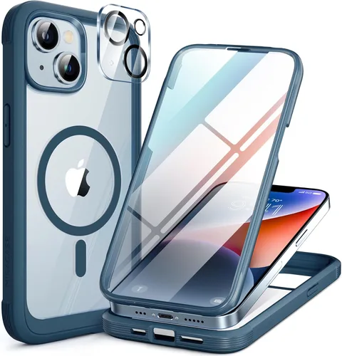 Miniatura 66 de Miracase Funda para iPhone 13 de 6.1 pulgadas, [sin burbujas] funda de teléfono de cuerpo completo con pantalla de vidrio completa integrada, sin