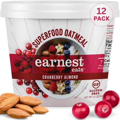 Miniatura 9 de Earnest Eats Superfood - Tazas de avena – Lino de almendras y arándanos – 0.27 oz de proteína vegetal, sin gluten, vegano, desayuno sobre la marcha