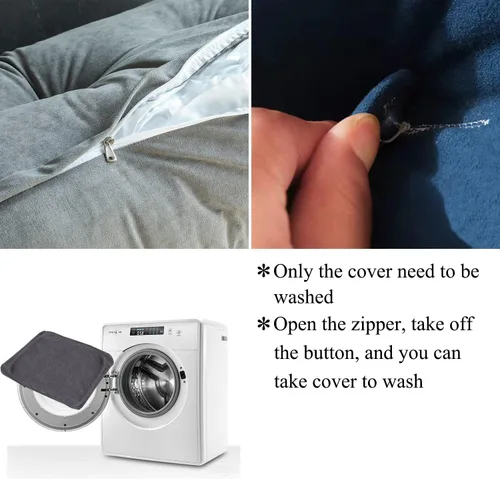 Miniatura 8 de Almohada de cuña para cabecera para dormir, almohadas de descanso de espalda con funda extraíble, almohada de lectura triangular para sentarse