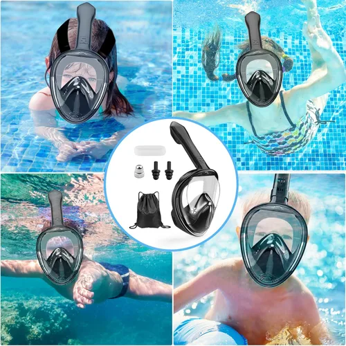 Miniatura 7 de Kids Snorkel Mask Full Face, Snorkeling Gear for Kids with Camera Mount, 180 Degree Panoramic View Snorkeling Set Anti-Fog Anti-Leak