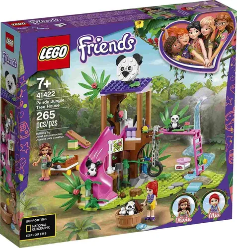 LEGO Friends Panda Jungle Tree House 41422 Juguete de construcción; incluye 3 minifiguras de panda para niños que aman los animales salvajes, amigos