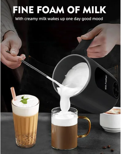 Miniatura 6 de Espumador de leche eléctrico y vaporizador, vaporizador de leche eléctrico 4 en 1, espumador de leche y calentador de 15.2 fl oz, máquina automática
