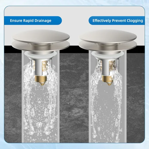 Miniatura 6 de iFealClear Tapón Universal para Lavabo de Baño, Colador de Drenaje Emergente de Metal con Cesta Recoge Pelo, Compatible con 1.1"-2.36" de Lavabo EE.