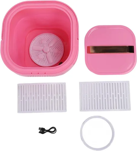 Miniatura 10 de Lavadora portátil de 23 litros, lavadora plegable recargable con secadora giratoria, mini lavadora para ropa interior, pequeñas delicadas, adecuada