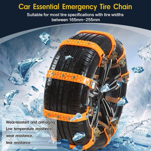 Miniatura 2 de Cadenas de nieve, antideslizantes, no metálicas, cadenas de emergencia para neumáticos, adecuadas para automóviles, camiones, camionetas