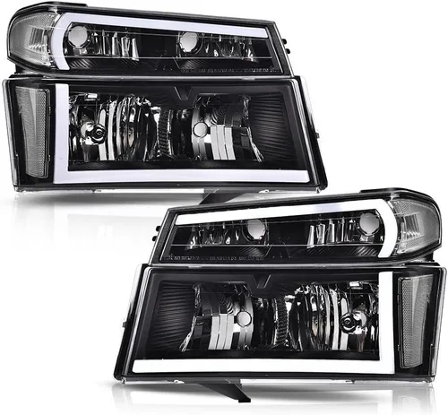 PIT66 Conjunto de faros delanteros LED DRL compatible con Chevy Colorado GMC Canyon 2004-2012/2006 Isuzu i-280 i-350/07-08 Isuzu i-290 i-370,
