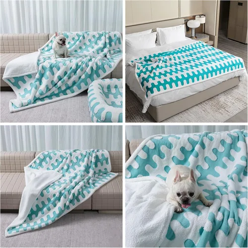 Miniatura 5 de Manta impermeable para mascotas, manta roja de perro para funda de cama, sofá, elegante manta jacquard para mascotas, para cachorros, gatos, rojo