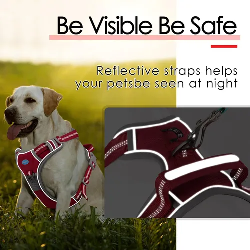 Miniatura 8 de ThinkPet Arnés deportivo transpirable, antitirones para perro, con asa, arnés reflectante y ajustable para perros medianos o grandes, clip trasero