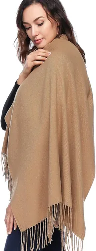 Miniatura 2 de HOYAYO Chal de lana Bufanda extra grande gruesa suave pashmina