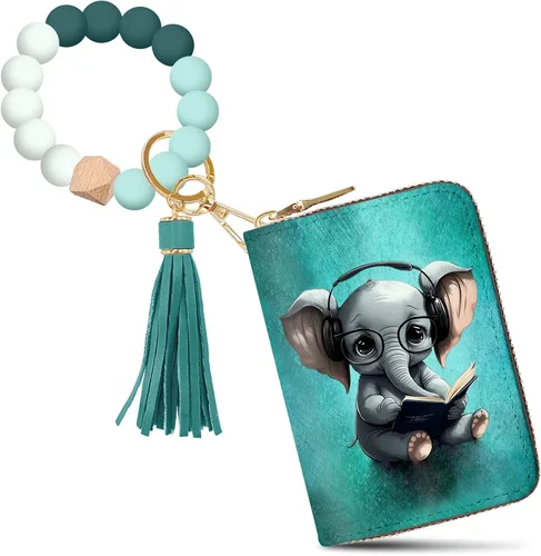 Miniatura 40 de Tarjetero Cartera RFID para Tarjetas de Crédito, Cartera Pequeña para Tarjetas para Mujeres con Llavero con Cremallera, Carteras para Tarjetas
