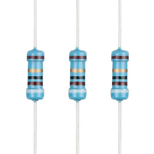 Miniatura 40 de 100 resistencias de 1 ohm 1/2 W (0.5 vatios) ±1% tolerancia de película metálica, resistencia fija de múltiples valores de resistencia opcional
