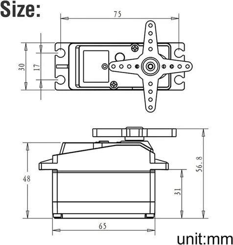 Miniatura 7 de ZOSKAY 176.4 lbs Digital Servo 8.4V Engranaje de metal de alto voltaje Gran Torque de alta velocidad 1/5 Baja Servo Motor (270 grados)