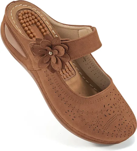 Miniatura 18 de Alicegana Sandalias elegantes de verano para mujer, con puntera cerrada, estilo casual, sin cordones, con gancho ajustable