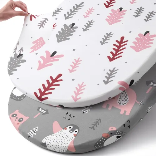 Miniatura 45 de Pack n Play Sheets, BROLEX 2 Pack Mini Crib Sheets,Stretchy Portable Fitted Playard Sheet Set, Convertible Playard Mattress Cover,Ultra Soft