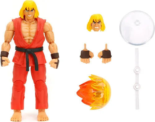 Miniatura 3 de Jada Street Fighter II - Figura de acción de Ken de 6 pulgadas, juguetes para niños y adultos