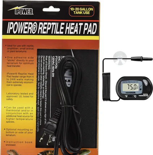 Miniatura 16 de iPower Almohadilla de calor para reptiles de 8W bajo el tanque, calentador de terrario para tortugas, lagartos, ranas y otros animales pequeños
