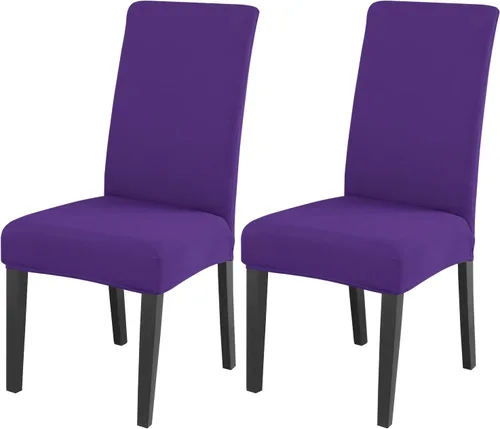 Miniatura 48 de JQinHome Juego de 8 fundas para sillas de comedor, fundas de alta elasticidad extraíbles y lavables, fundas protectoras de asiento para silla