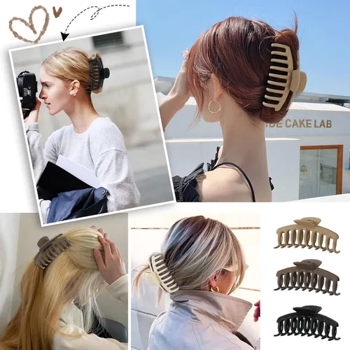 Miniatura 5 de laxizar Paquete de 8 pinzas rectangulares para el cabello para mujeres y niñas, clips de bandana grandes, pinzas de sujeción fuerte para el cabello