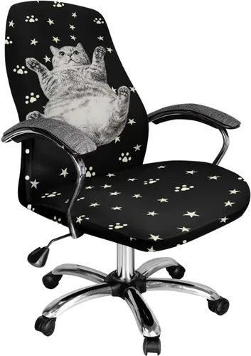 Miniatura 21 de Funda para silla de oficina de mármol morado, lavable, funda para silla de escritorio, fundas para silla de computadora para silla giratoria, silla