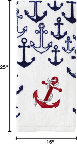 Miniatura 4 de SKL Home Americana Anchor - Juego de toallas de mano, 16 x 25 pulgadas, paquete de 2