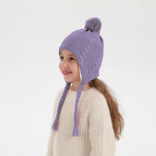 Miniatura 16 de Conjunto de guantes y gorro de invierno para niños, gorro de forro polar cálido, gorro de punto y guantes para niños y niñas