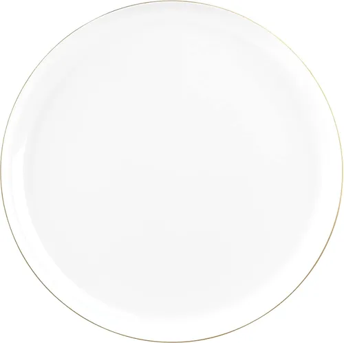 Miniatura 2 de [30 unidades de 8.6 pulgadas] Platos de fiesta de plástico blanco con borde dorado Colección Premium pesado elegante vajilla desechable Color blanco