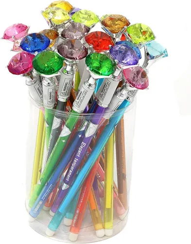 Miniatura 5 de Bolígrafos de gel de tinta multicolor con forma de diamante de 7 pulgadas (paquete de 24) para escribir, dibujar, notas, diario diario, diario
