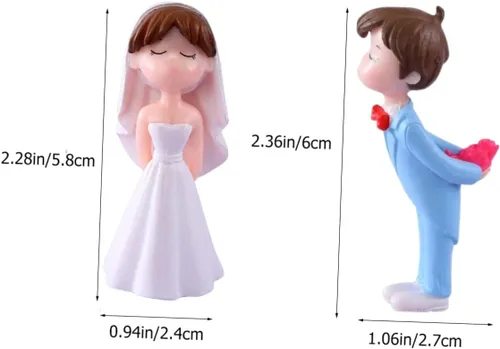 Miniatura 8 de ARTIBETTER 10 pares de adornos de boda para parejas, adornos para parejas y para la señora para tartas de boda, decoración de estatua de pareja