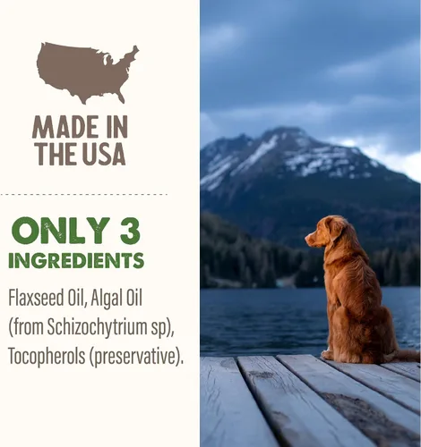Miniatura 6 de Grizzly Pet Products Algal Plus Omega 3-6-9 Suplemento alimenticio para perros y gatos, botella de 8 onzas