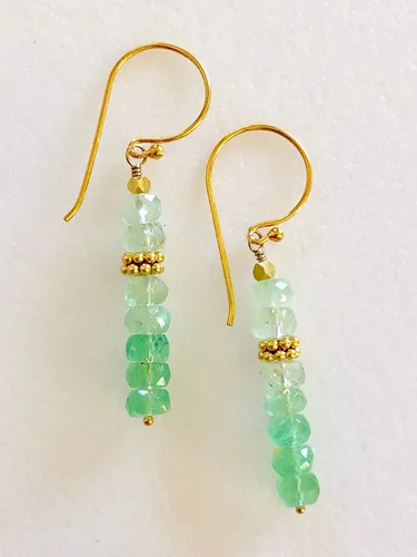 Miniatura 3 de Aretes de piedra lunar verde lima, aretes de piedra lunar degradada, delicados colgantes de piedra lunar, aretes de piedras preciosas, novia, oro
